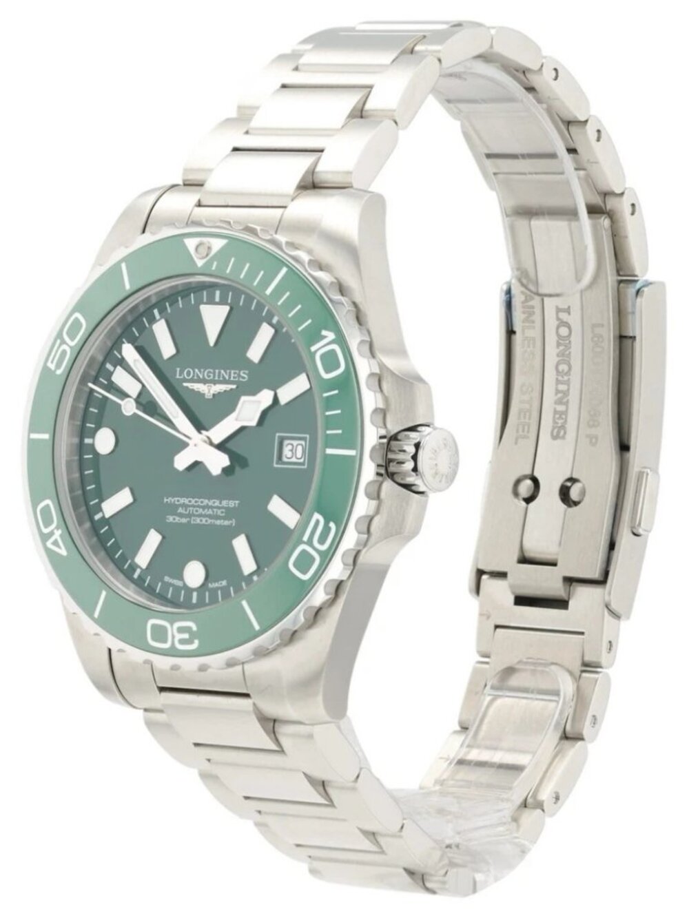 Longines Hydroconquest Green Dial Stainless Steel 42mm Automatic Men’s L3.788.4 - Picture 4 of 11